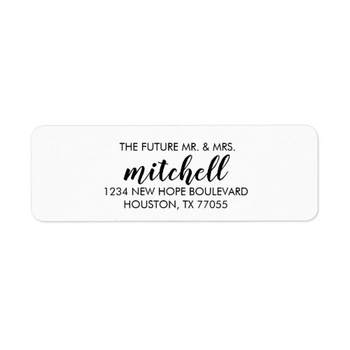 Future Mr  Mrs Return Address Labels