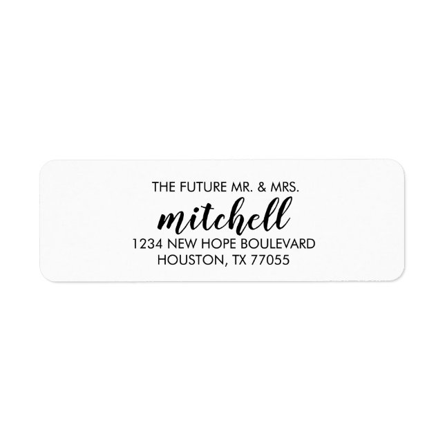Future Mr. & Mrs. Return Address Labels (Front)