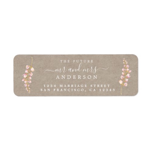 Future Mr Mrs Rustic Floral Wedding Return Address Label