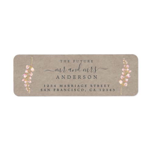 Future Mr Mrs Rustic Floral Wedding Return Address Label