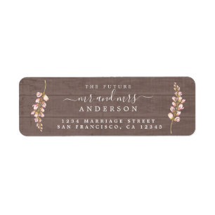 Future Mr Mrs Rustic Floral Wedding Return Address Label