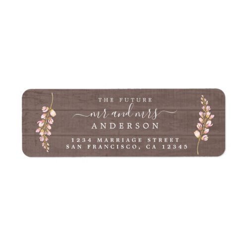 Future Mr Mrs Rustic Floral Wedding Return Address Label