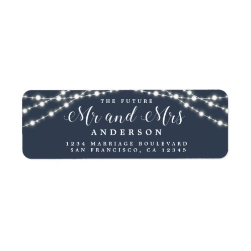 Future Mr Mrs Rustic Lights Wedding Return Address Label