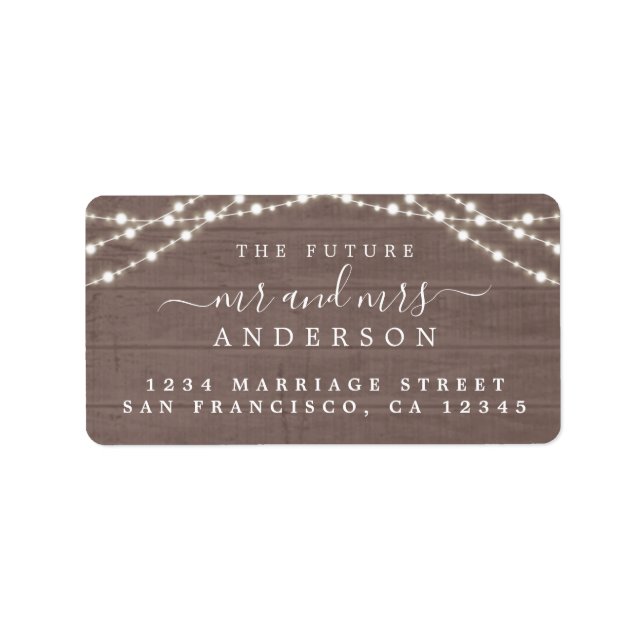 Future Mr Mrs Rustic Wood Address Label (Front)