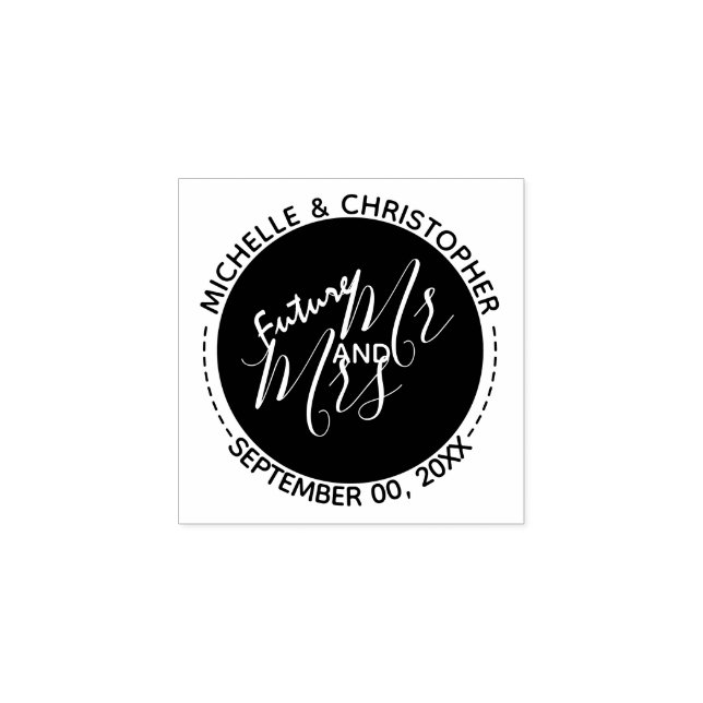 Future Mr Mrs save the date couples wedding Rubber Stamp (Imprint)