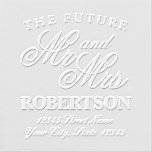 Future Mr & Mrs script address wedding monogram Embosser<br><div class="desc">Future Mr & Mrs script return address wedding monogram Embosser. Elegant typography template for soon to be married couple. Great for classy party invitations,  chic stationery,  beautiful cards,  fancy envelopes,  luxury letterheads and more. Personalize with surname of future husband and wife.</div>