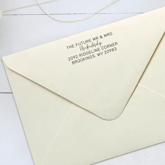 Future Mr Mrs Script Couples Return Address Self-inking Stamp | Zazzle