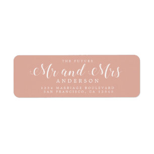  Future Mr Mrs Script Dusty Pink Label