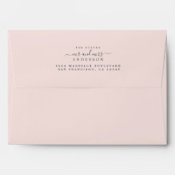 Future Mr Mrs Script Pink Wedding Return Address Envelope | Zazzle