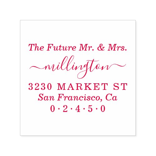Future Mr  Mrs Script Wedding Return Address Self_inking Stamp