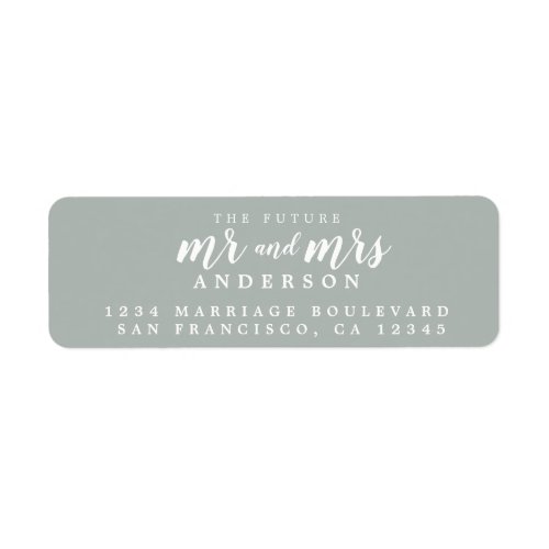 Future Mr Mrs Storm Gray Wedding Return Address Label