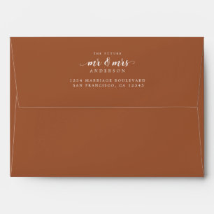 Future Mr Mrs TerraCotta Return Address Envelope