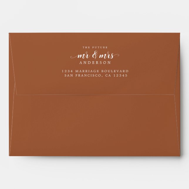 Future Mr Mrs TerraCotta Return Address Envelope (Back (Top Flap))