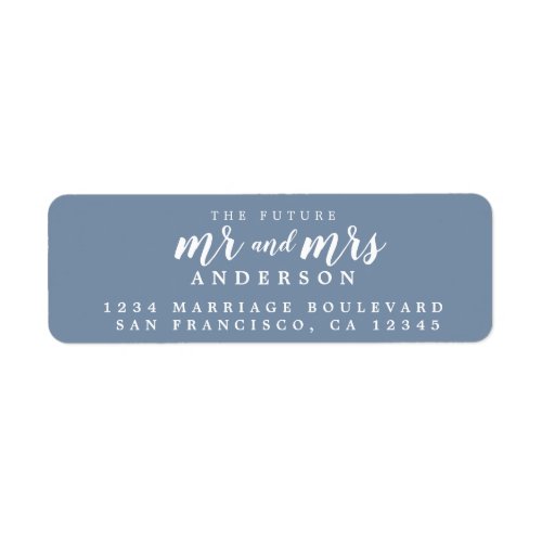 Future Mr Mrs Vintage Blue Wedding Return Address Label