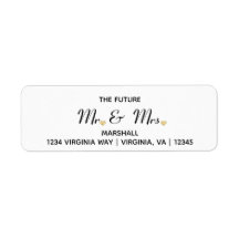 Future Mr & Mrs Wedding Address Return Label
