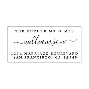 Future Mr Mrs Wedding Address Self-inking Stamp