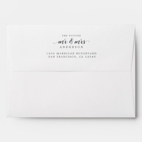 Future Mr Mrs Wedding Return Address Envelope