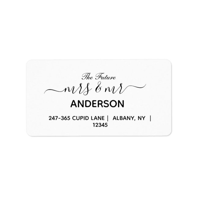 Future Mr. & Mrs. Wedding Return Address Labels (Front)