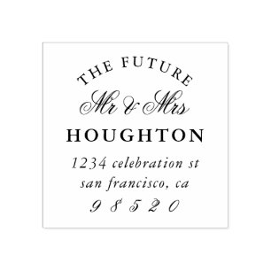 Future Mr. & Mrs. Wedding Return Address Rubber Stamp