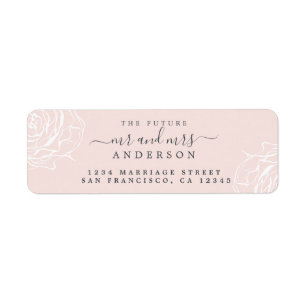 Future Mr Mrs White Floral Wedding Return Address Label