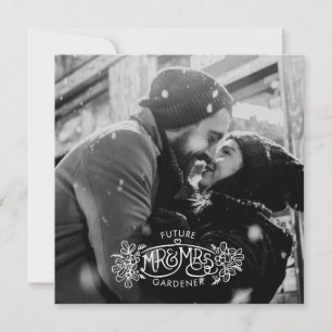 Future Mr & Mrs winter engagement mistletoe Announcement