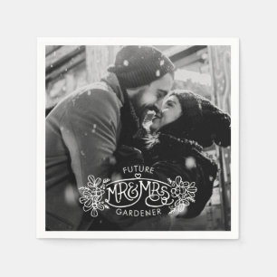 Future Mr & Mrs winter engagement Napkins