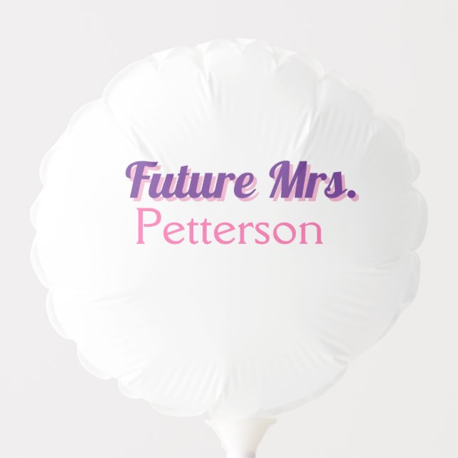 Future Mrs add namebride wedding bachelorette part Balloon (Front)