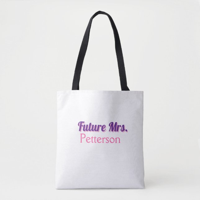 Future Mrs add namebride wedding bachelorette part Tote Bag (Front)