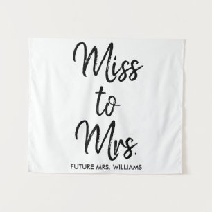 Future Mrs Backdrop Black White Bridal Shower Prop