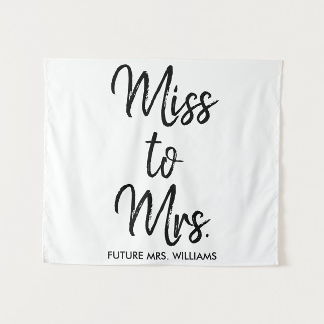 Future Mrs Backdrop Black White Bridal Shower Prop (Front (Horizontal))