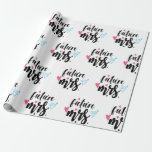 Future Mrs Bide to Be Wedding, Bridal Shower Gift Wrapping Paper<br><div class="desc">Add some fun to your wedding, bridal shower, or engagement gifts with this cute pink, black and white Future Mrs, wrapping paper. This cute bride to be wedding gift paper will make your present stand out from the rest. Please scroll down to view other wedding and bridal party products you...</div>