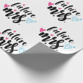 Future Mrs Bide to Be Wedding, Bridal Shower Gift Wrapping Paper (Corner)