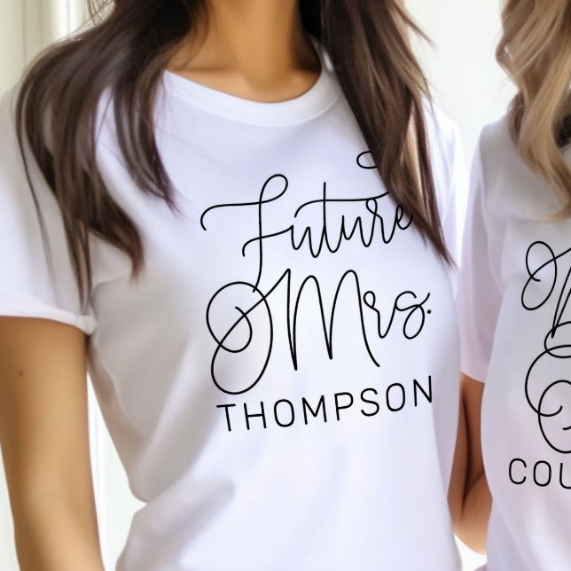 Future Mrs Black Modern Script Custom Wedding Tri-Blend Shirt (Creator Uploaded)