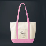 Future Mrs Black Modern Script Wedding Tote  Bag<br><div class="desc">Future Mrs | Custom Name Wedding Tote Bag with bold,  script typography and personalized with your future last name. Shown in pink,  however you can choose your tote color and style.</div>