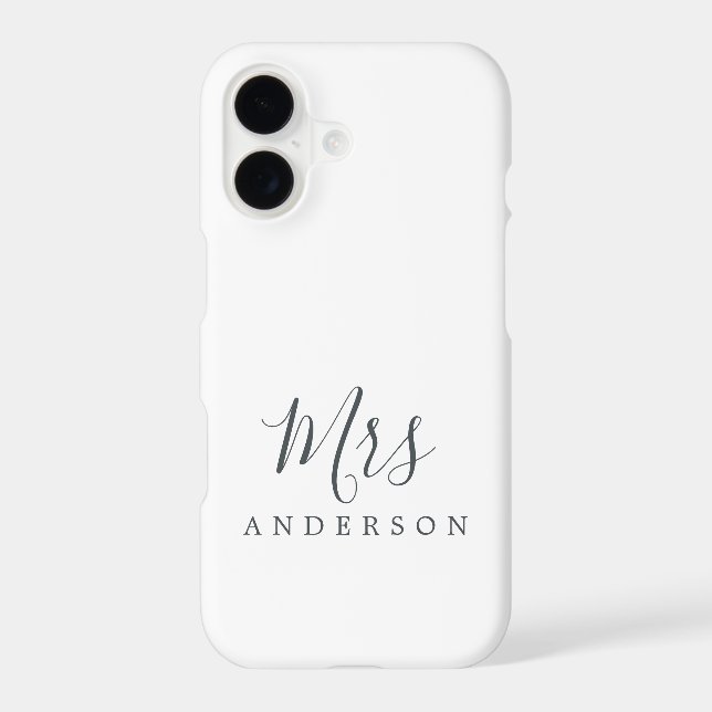 Future Mrs Black White Chic Script Bride Iphone Case (Back)