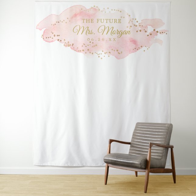 Future Mrs Blush Bridal Shower Backdrop Photo Prop (In Situ)