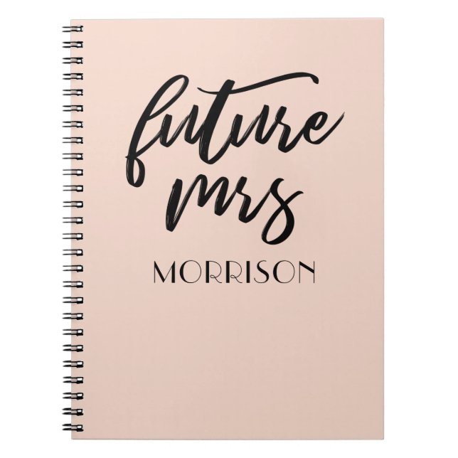Future Mrs. Blush/Champagne Bride Gift Notebook (Front)