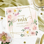 Future Mrs Blush Floral Geometric Bridal Shower Napkins<br><div class="desc">Future Mrs Blush Floral Geometric Bridal Shower</div>