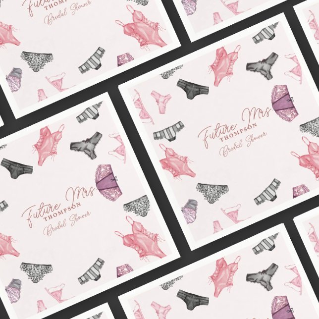 Future Mrs Blush Lingerie Bridal Shower Paper Napkins (Creator Uploaded)