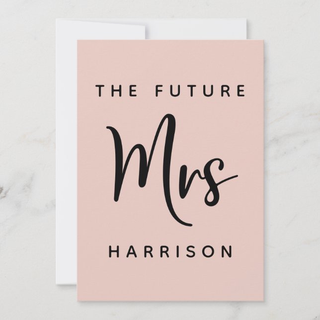 Future Mrs Blush Pink Bridal Shower Invitation (Front)