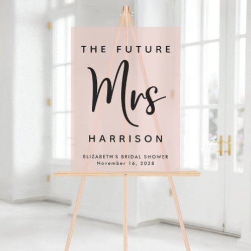 Future Mrs Blush Pink Bridal Shower Welcome Acrylic Sign