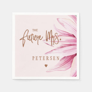 Future mrs blush pink watercolor bridal shower napkins