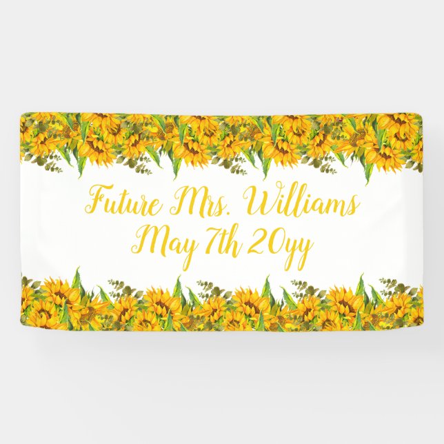Future Mrs Boho Sunflowers Bridal Shower Table  Banner (Horizontal)