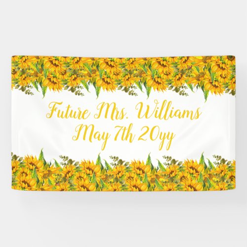 Future Mrs Boho Sunflowers Bridal Shower Table  Banner