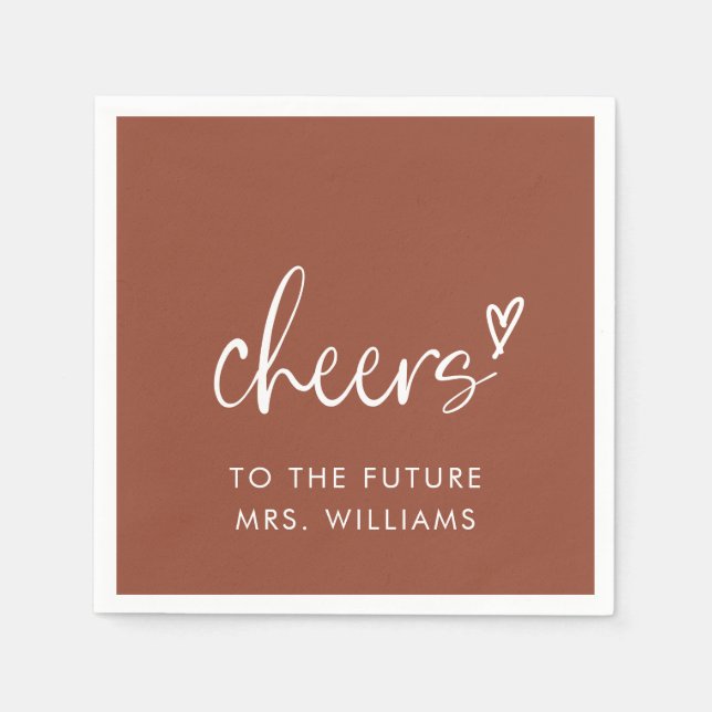 Future Mrs Boho Terracotta Bridal Shower Napkins (Front)