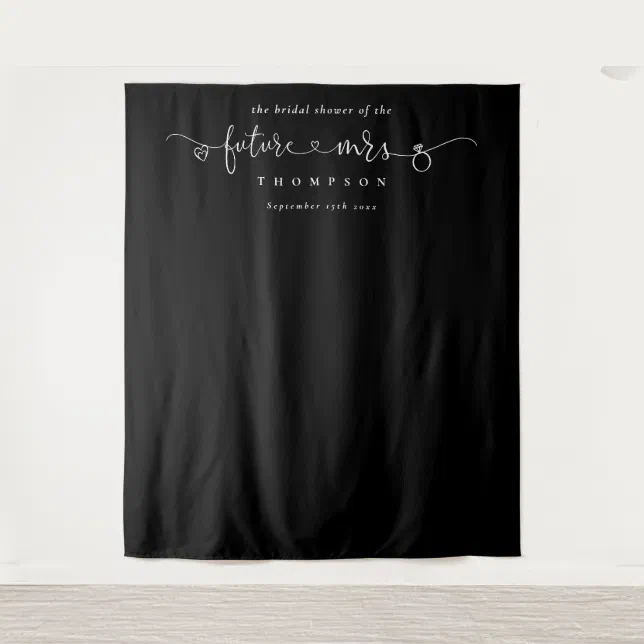 Future Mrs Bridal Shower Black Photo Backdrop | Zazzle