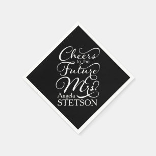 Future Mrs Bridal Shower   Black White Paper Napkins