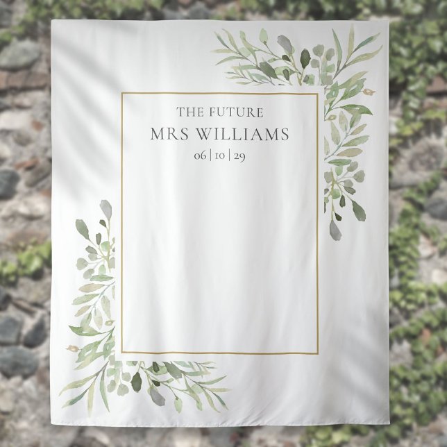 Future Mrs Bridal Shower Greenery Photo Backdrop (Future Mrs Bridal Shower Greenery Photo Backdrop)