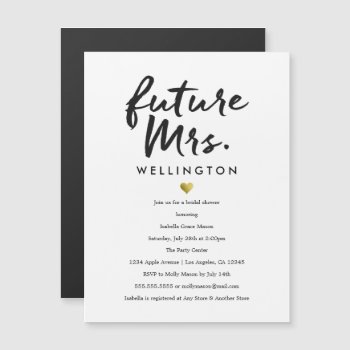 Future Mrs. | Bridal Shower Invitation by PinkMoonPaperie at Zazzle