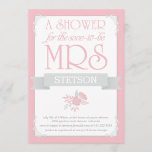 Future Mrs Bridal Shower Invite Blush Pink Grey